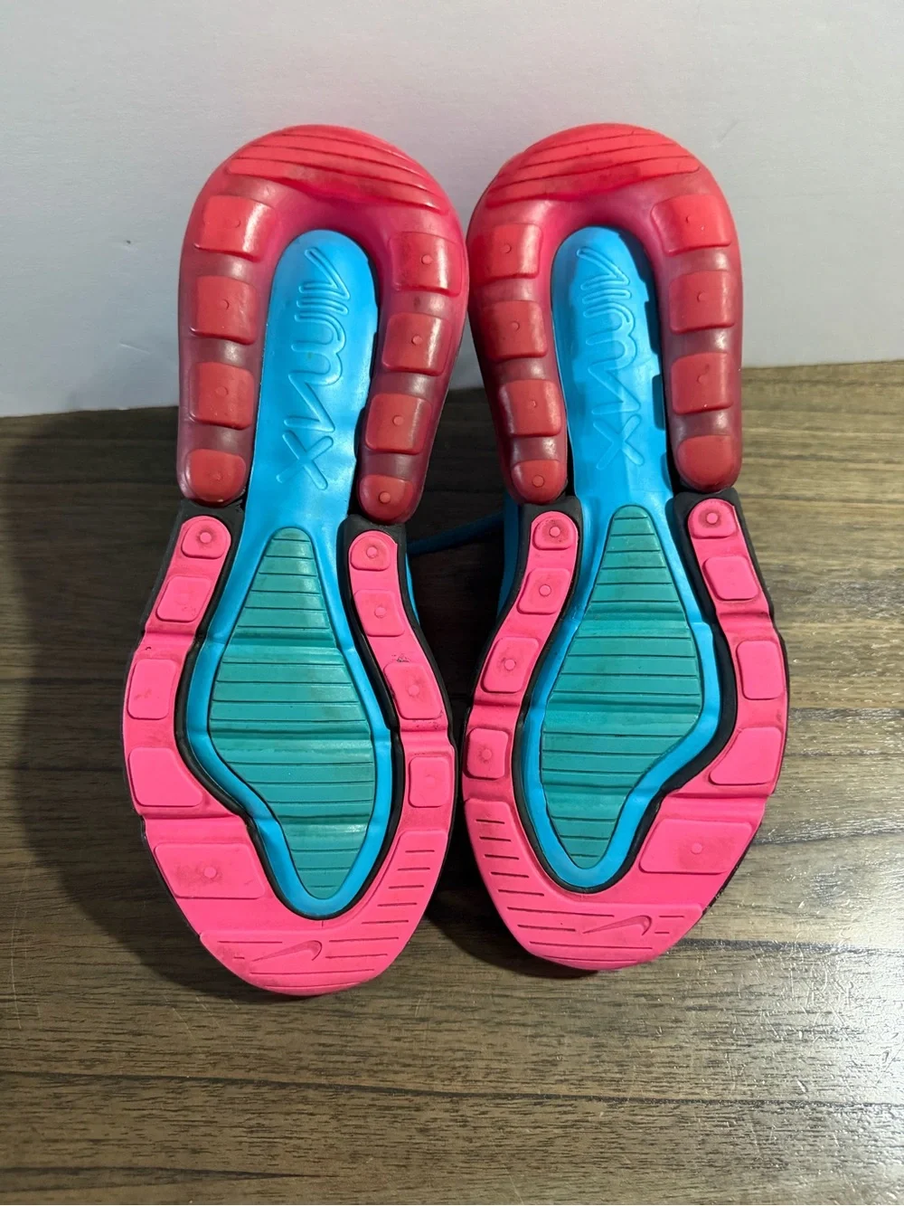 Nike Kids' Turquoise and Pink Air Max 270 Sneakers
